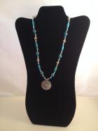 blue and metal necklace
